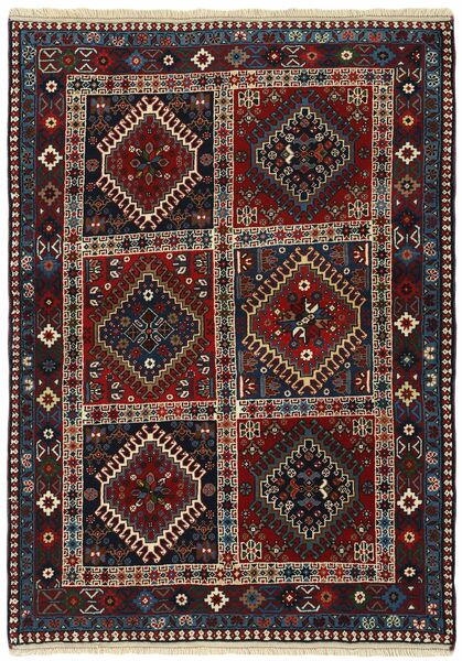  Persian Yalameh Rug 101X141 Black/Brown (Wool, Persia/Iran)