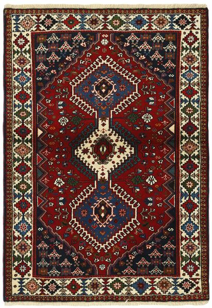  Perzisch Yalameh Vloerkleed 102X145 Zwart/Donkerrood