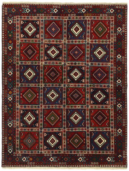  Persischer Yalameh Teppich 152X193 Schwarz/Braun (Wolle, Persien/Iran)