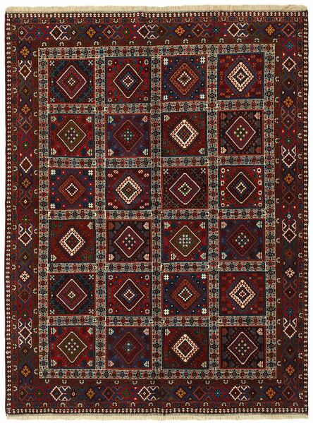  Persischer Yalameh Teppich 154X201 Schwarz/Braun (Wolle, Persien/Iran)