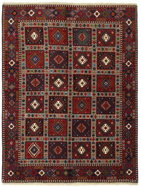  Persischer Yalameh Teppich 155X199 Schwarz/Braun (Wolle, Persien/Iran)