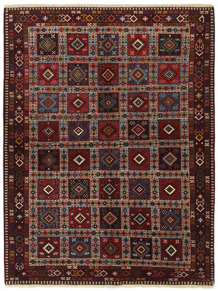  Persischer Yalameh Teppich 154X202 Schwarz/Braun (Wolle, Persien/Iran)