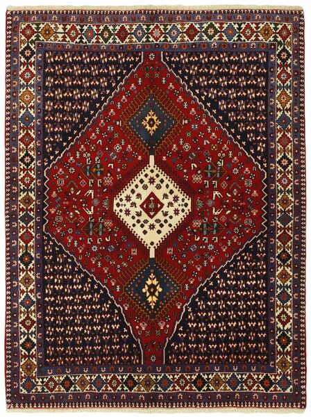 Alfombra Yalameh 151X199 Negro/Rojo Oscuro (Lana, Persia/Irán)