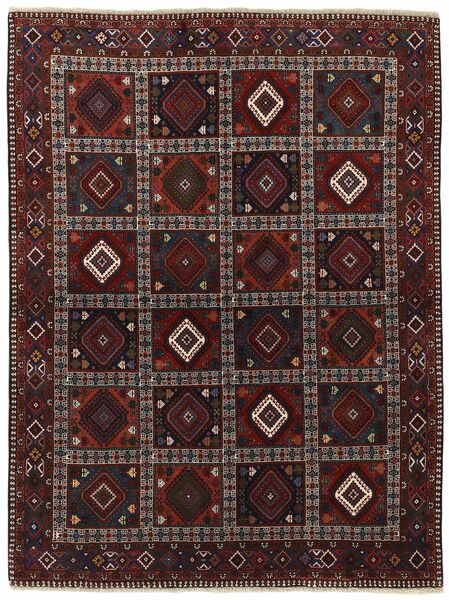  Persischer Yalameh Teppich 153X201 Schwarz/Braun (Wolle, Persien/Iran)