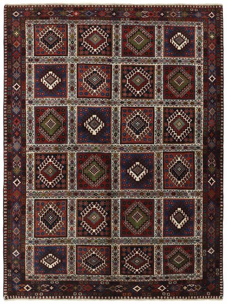  Perzisch Yalameh Vloerkleed 155X203 Zwart/Bruin (Wol, Perzië/Iran)