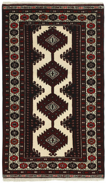 絨毯 ペルシャ トルクメン 80X134 ブラック/イエロー (ウール, ペルシャ/イラン)