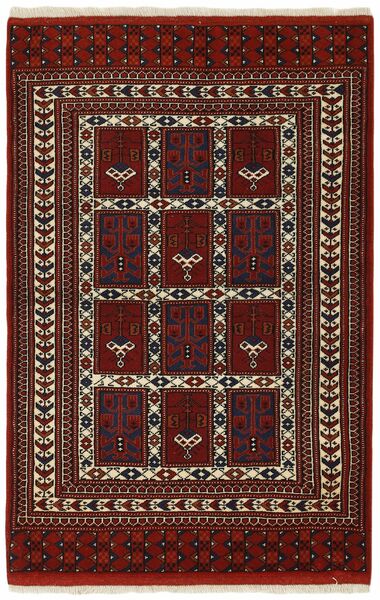 絨毯 ペルシャ トルクメン 83X125 ブラック/ダークレッド (ウール, ペルシャ/イラン)