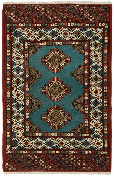 83X126 Turkaman Rug Oriental Black/Dark Red (Wool, Persia/Iran)