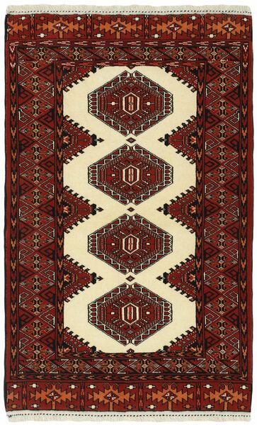 85X125 Turkaman Teppich Orientalischer Schwarz/Dunkelrot (Wolle, Persien/Iran)
