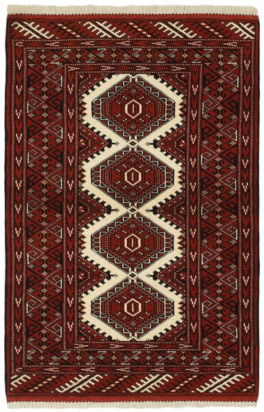  Orientalsk Turkaman Teppe 80X127 Svart/Mørk Rød Ull, Persia/Iran
