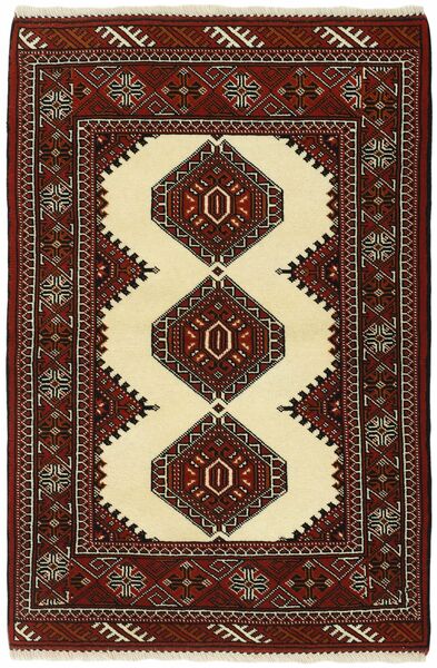 絨毯 オリエンタル トルクメン 83X122 ブラック/イエロー (ウール, ペルシャ/イラン)