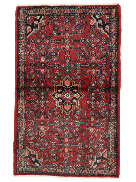 Tapis D'orient Hamadan 89X140 Rouge Foncé/Noir (Laine, Perse/Iran)