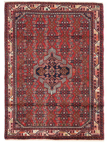 Alfombra Oriental Hamadan 107X148 Rojo Oscuro/Negro (Lana, Persia/Irán)