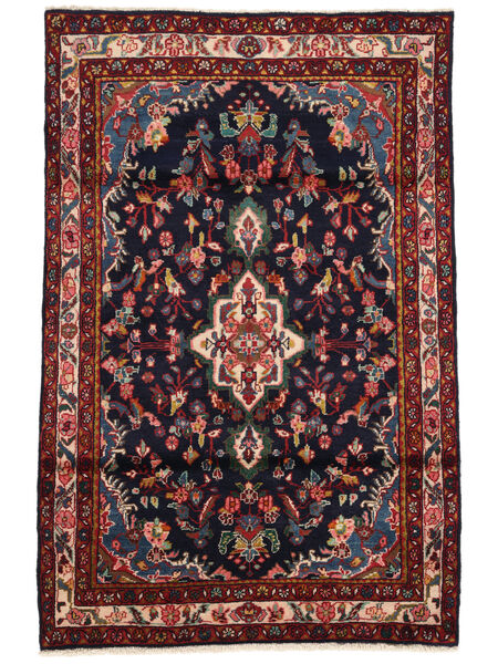 Hamadan Rug 115X172 Black/Dark Red Wool, Persia/Iran Carpetvista