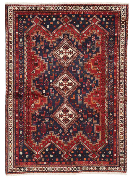  Afshar/Sirjan Tappeto 152X210 Persiano Di Lana Nero/Rosso Scuro Piccolo Carpetvista