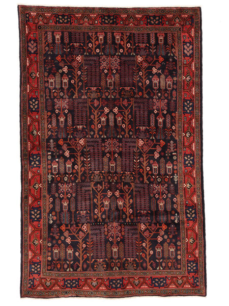 155X247 Tapete Oriental Bijar Preto/Vermelho Escuro (Lã, Pérsia/Irão) Carpetvista