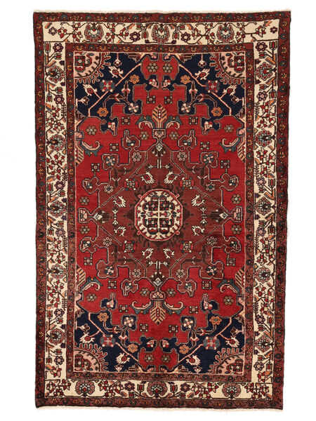 135X210 Alfombra Oriental Hamadan Negro/Rojo Oscuro (Lana, Persia/Irán) Carpetvista