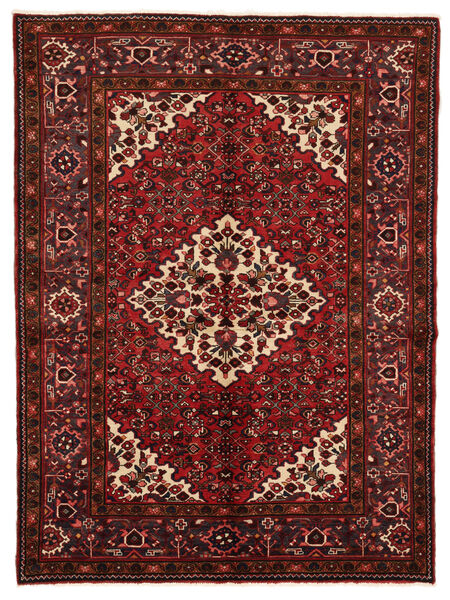 Tapis Hamadan 155X210 Noir/Rouge Foncé (Laine, Perse/Iran)