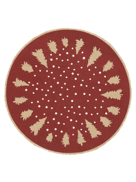   Ø 120 Winterland Red/Beige Round Small Rug