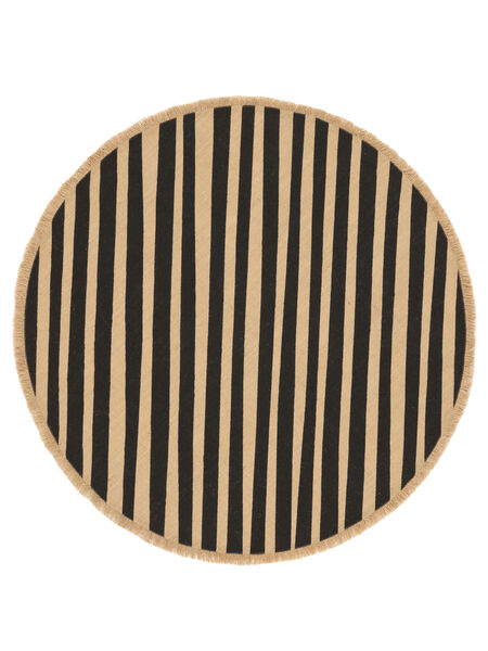  Ø 100 Small Ribbons Rug - Beige/Black