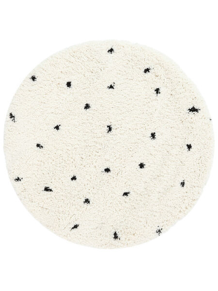  Kids Rug Shaggy Ø 100 Marbella Off White/Black Round Small