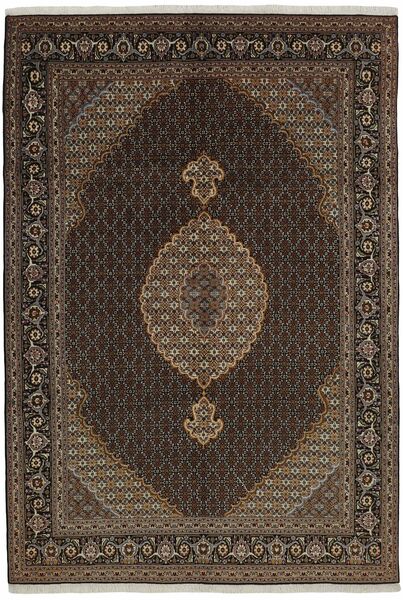 Oriental Tabriz 40 Raj Rug 202X301 Black/Brown Wool, Persia/Iran