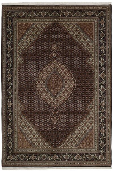  Orientalischer Täbriz 40 Raj Teppich 198X293 Schwarz/Braun Wolle, Persien/Iran