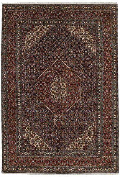  Orientalischer Täbriz 40 Raj Teppich 196X291 Schwarz/Braun Wolle, Persien/Iran