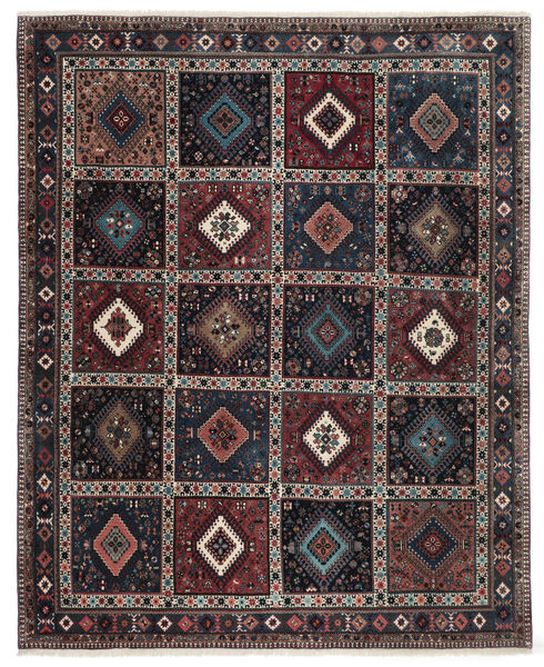 198X243 Tapete Oriental Yalameh Preto/Vermelho Escuro (Lã, Pérsia/Irão)