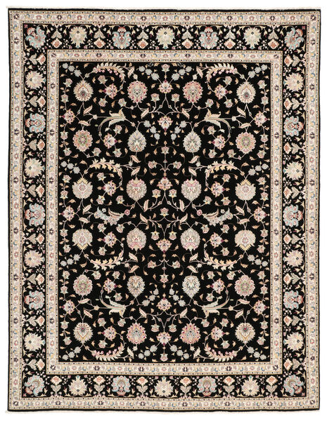  Persischer Täbriz 50 Raj Mit Seide Teppich 198X258 Schwarz/Braun (Wolle, Persien/Iran)