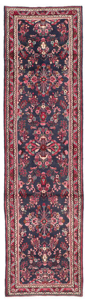 102X401 Hamadan Teppich Orientalischer Läufer Schwarz/Dunkelrot (Wolle, Persien/Iran)