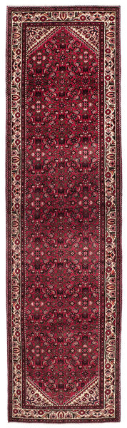  115X439 Hosseinabad Teppich Läufer Schwarz/Dunkelrot Persien/Iran