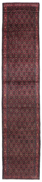 絨毯 オリエンタル センネ 110X613 廊下 カーペット ブラック/ダークレッド (ウール, ペルシャ/イラン)