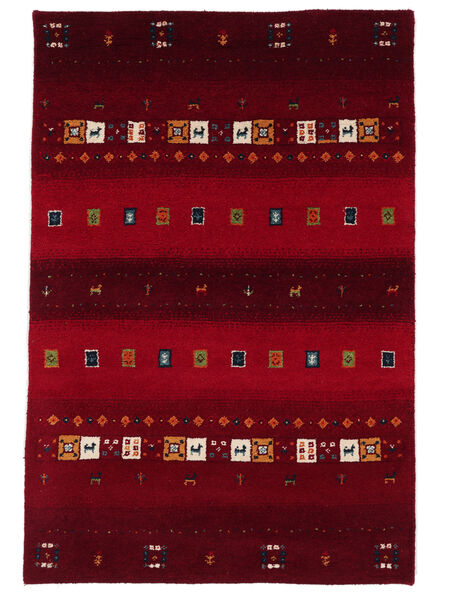 120X180 Tapete Gabbeh Indo Fine Moderno Preto/Vermelho Escuro (Lã, Índia) Carpetvista