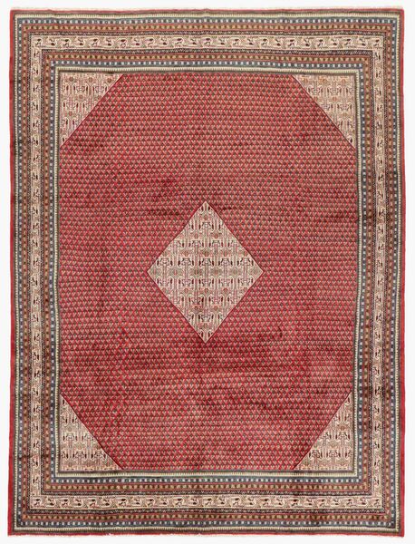 300X393 Alfombra Sarough Mir Oriental Rojo Oscuro/Marrón Grande (Lana, Persia)