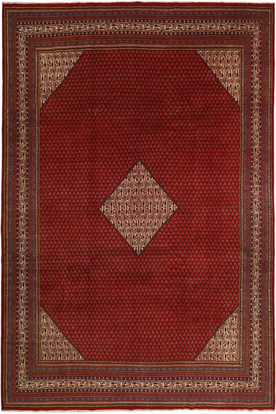 293X391 Alfombra Oriental Sarough Mir Rojo Oscuro/Negro Grande (Lana, Persia)