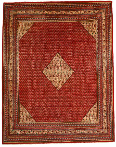 Alfombra Sarough Mir 273X348 Rojo Oscuro/Marrón Grande (Lana, Persia)