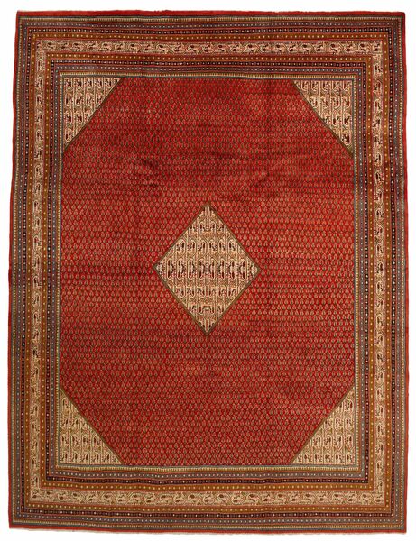 300X391 Alfombra Oriental Sarough Mir Rojo Oscuro/Marrón Grande (Lana, Persia)