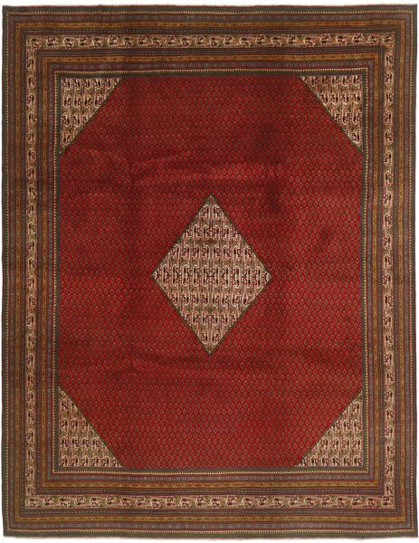 Alfombra Oriental Sarough Mir 301X387 Rojo Oscuro/Marrón Grande (Lana, Persia)
