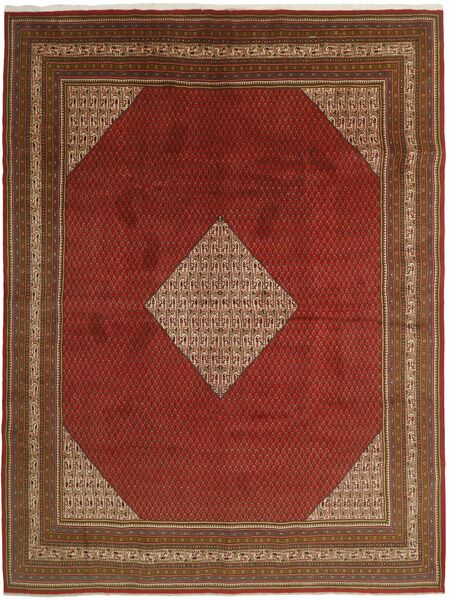 304X393 Alfombra Oriental Sarough Mir Rojo Oscuro/Marrón Grande (Lana, Persia)