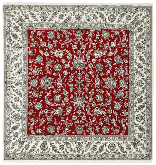  Orientalischer Nain Teppich 288X300 Quadratisch Dunkelgrün/Dunkelrot Großer Wolle, Persien