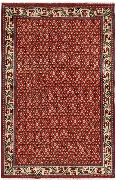 96X147 Sarough Mir Matta Orientalisk Mörkröd/Svart (Ull, Persien )