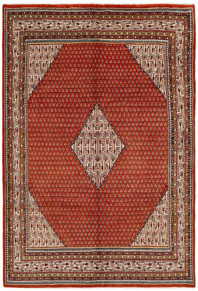  Orientalsk Sarough Mir Tæppe 221X328 Mørkerød/Brun Uld, Persien