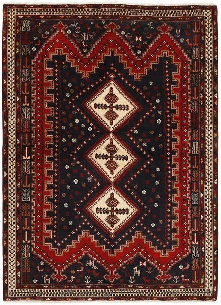 164X234 Afshar Teppich Orientalischer Schwarz/Dunkelrot (Wolle, Persien )