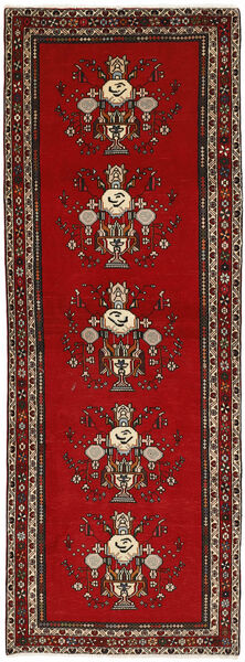  Orientalischer Afshar Teppich 100X292 Läufer Dunkelrot/Schwarz Wolle, Persien