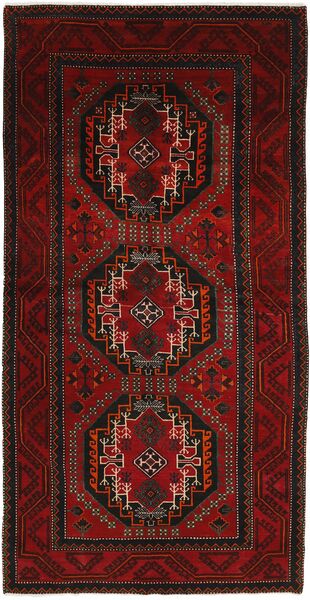  Orientalischer Lori Teppich 158X318 Schwarz/Dunkelrot Wolle, Persien