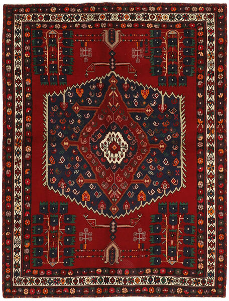 Koberec Afshar 168X228 Černá/Tmavě Červená (Vlna, Persie)