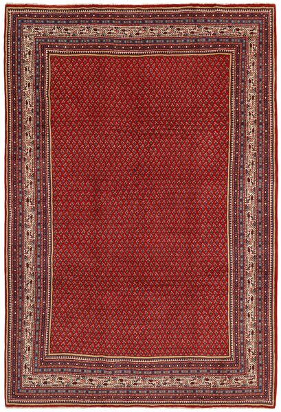  Orientalsk Sarough Mir Tæppe 229X340 Mørkerød/Sort Uld, Persien