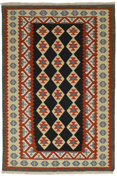 203X306 絨毯 オリエンタル キリム ブラック/ダークレッド (ウール, ペルシャ)