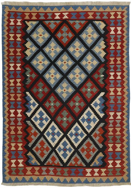  Orientalsk Kelim Teppe 170X234 Svart/Mørk Rød Ull, Persia